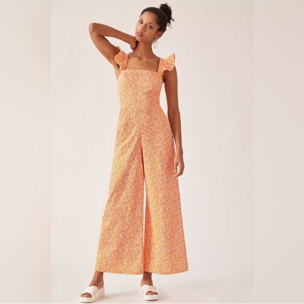 Anthropologie Hutch Orange Matchsticks Jumpsuit-MM4